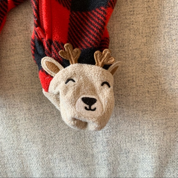 Carters Newborn Reindeer Zipper Sleeper - Picture 3 of 3